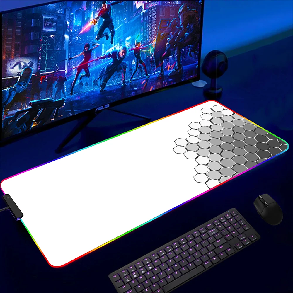 RGB Mouse Pad Gamer Large Gaming Mousepad HD Print LED Mouse Mat Art Computer Desk Mat XXL Office Keyboard Pad Rubber Table Mats