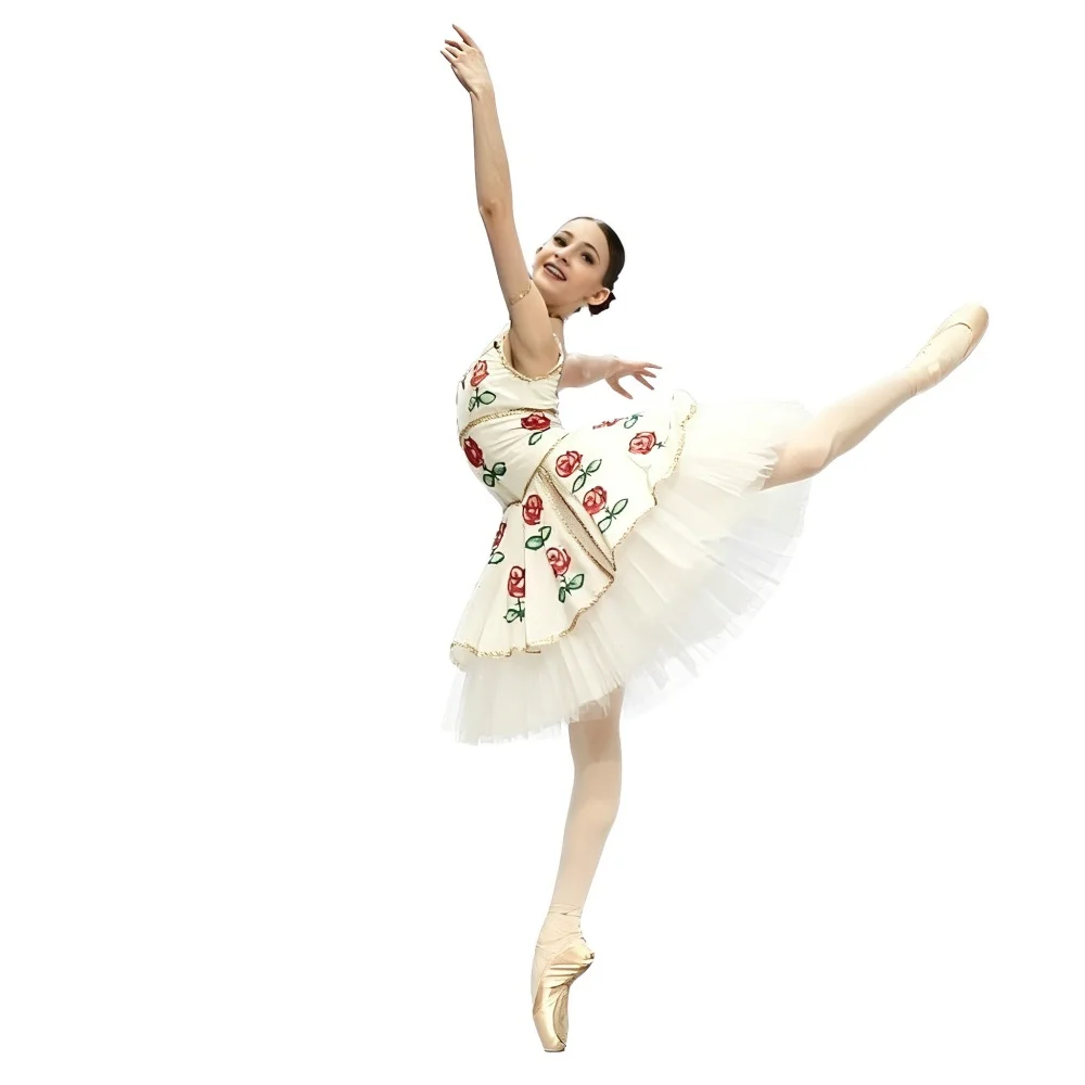 professional tutu long romantic tutu flower suspender ballet swan lake ballet ladies children girl fairy ballet costume women