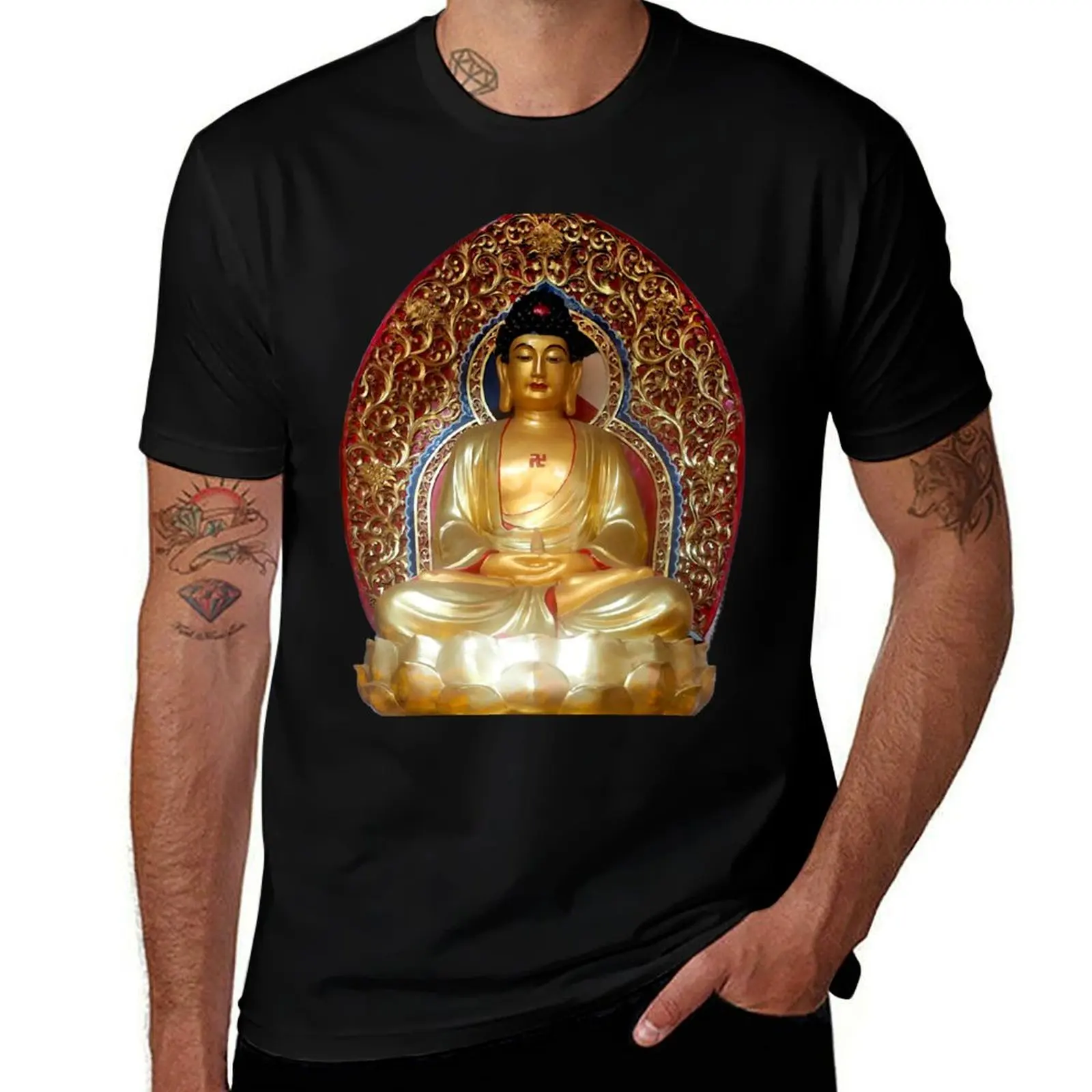

Golden Buddha T-Shirt man t shirt cotton high quality t shirts for man cotton funny man t shirt summer T-Shirt