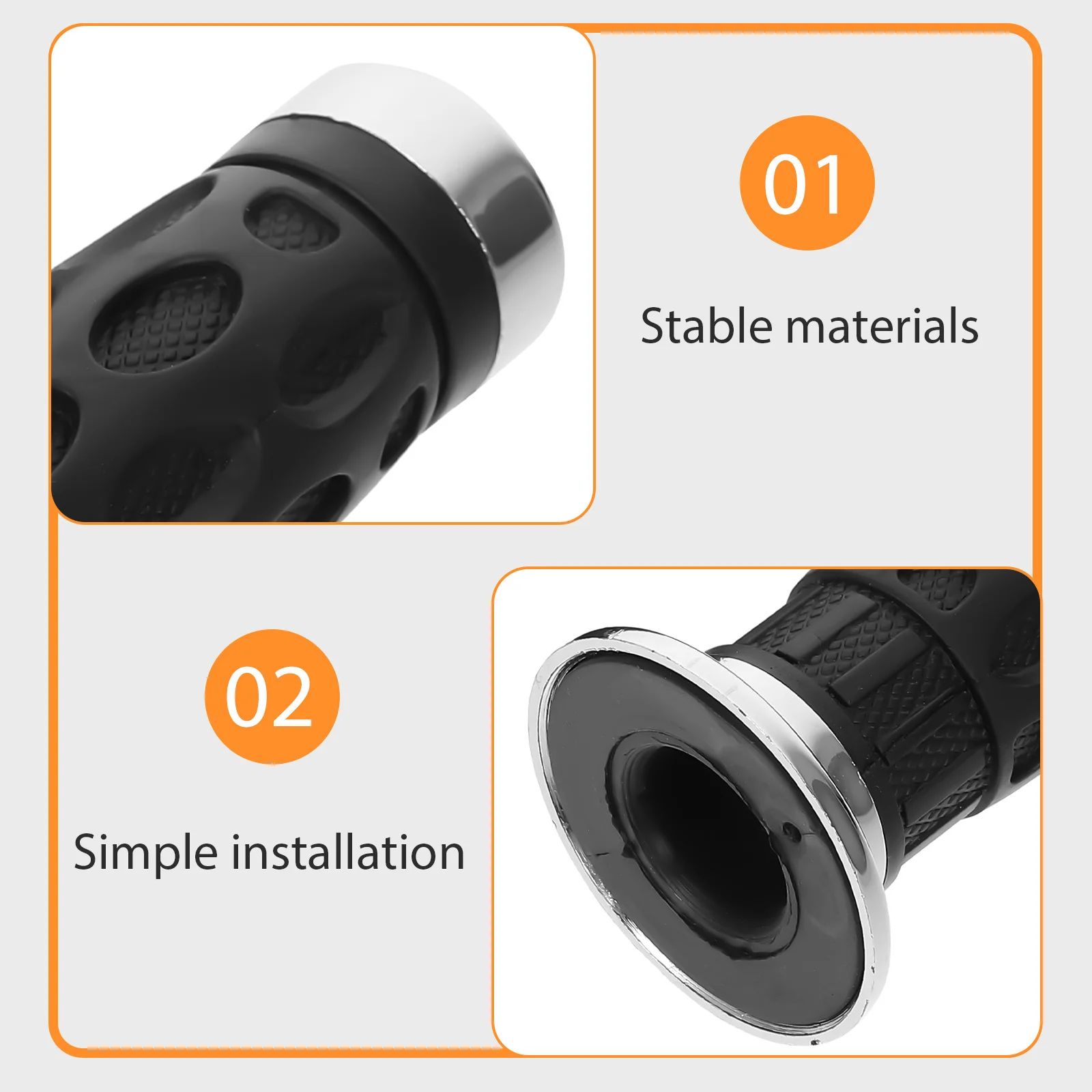 

2Pcs Motorcycle Hand Grips Stable Material Ergonomic Design Friction Enhanced Quick Installation Motorcycle Grips