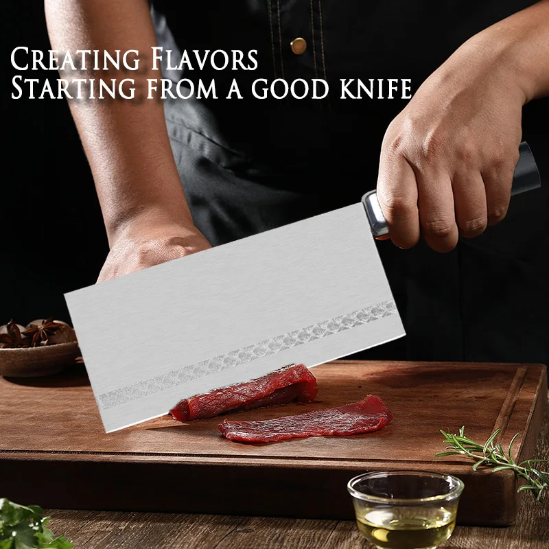 JUMCSONG S90V Mulberry Knife Chinese Kitchen Knife Commercial Home Chef Knife Sharp and Durable Slicing Knife