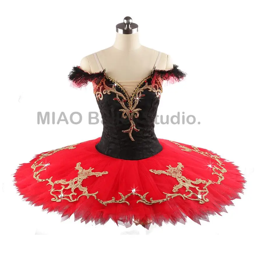 Red Black Professional Classic Platter Tutu Ballet Nutcracker Spanish stage Paquita Ballet Variation Costumes No elasticity 0148