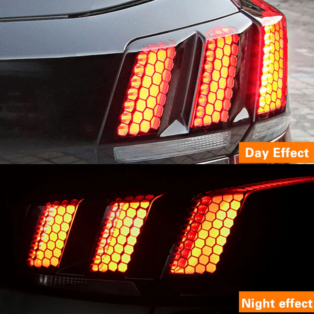 6pcs Car Rear Tail Light Lamp Honeycomb Protector Sticker For Peugeot 3008 GT 2016 2017 2018 2019 2020 2021 2022 2023 Accessory