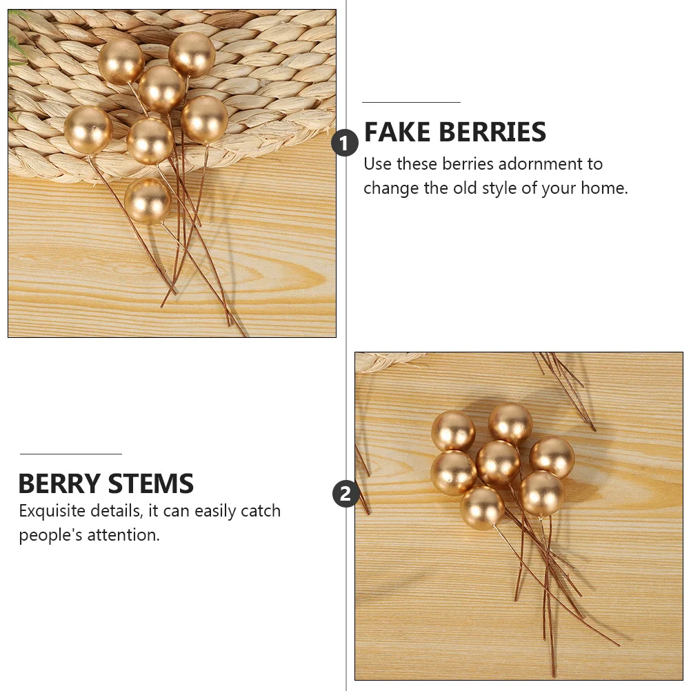 

200pcs Artificial Berry Branch Christmas Berry Picks For Diy Decor Holiday Wedding Simulation Berries Stems Fake Berries