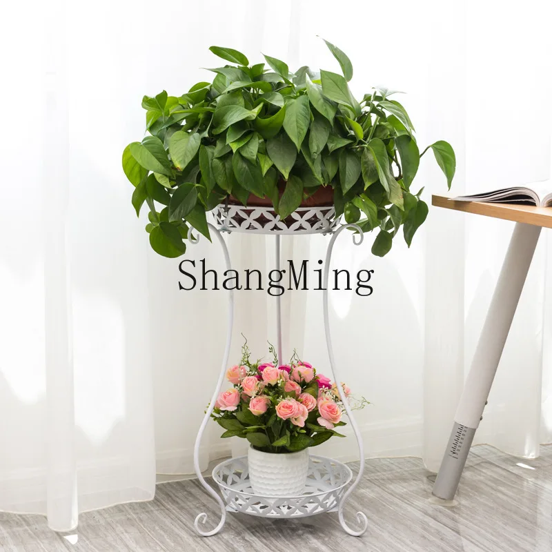 

FG wrought iron flower pot frame multi-layer plant display stand indoor and outdoor metal bracket