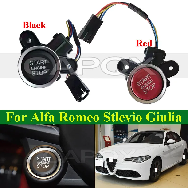 

CAPQX Engine Start Stop Button Switch For Alfa Romeo Stlevio Giulia Engine Start Switch One Key Start Button Switch