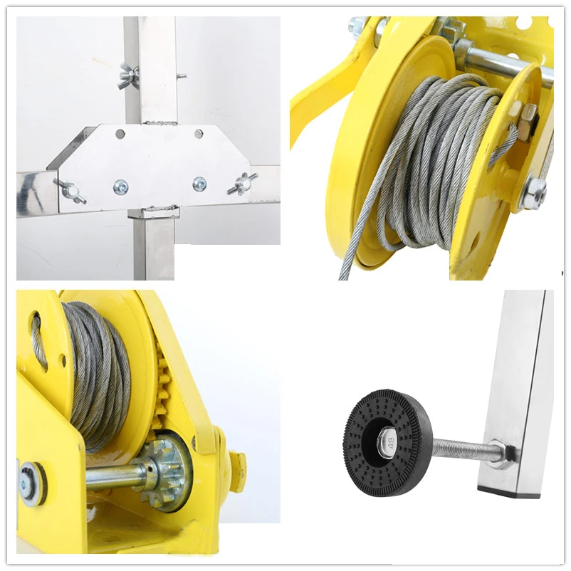 Manual Air Conditioner Out Door Installation Assembly Fix Lifting Tool Stainless Steel Crane Folding Self-Locking Winch Hanger