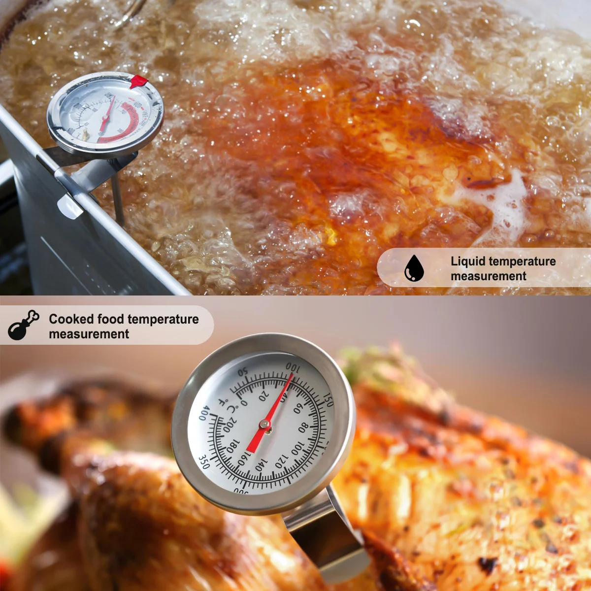 

2pcs Stainless Steel Thermometer Clip Holder For Bbq Grill Oven Smoker Meat Probe Food Grade Adjustable Clamp Cooking Monitoring