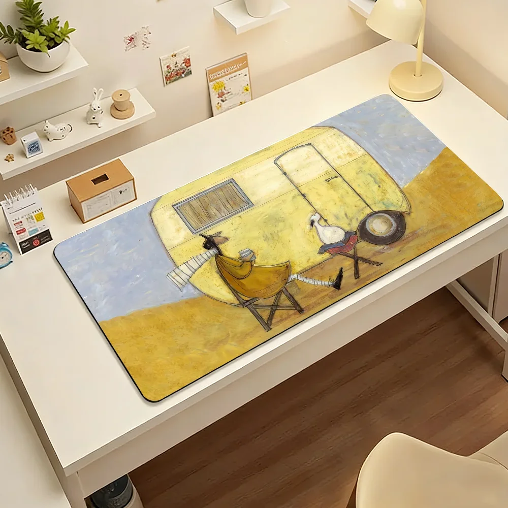 S-Sam T-Toft Art Mouse Pad Large Non-Slip Waterproof Mat Stitched Edge Keyboard Pad for Gaming Daily Office