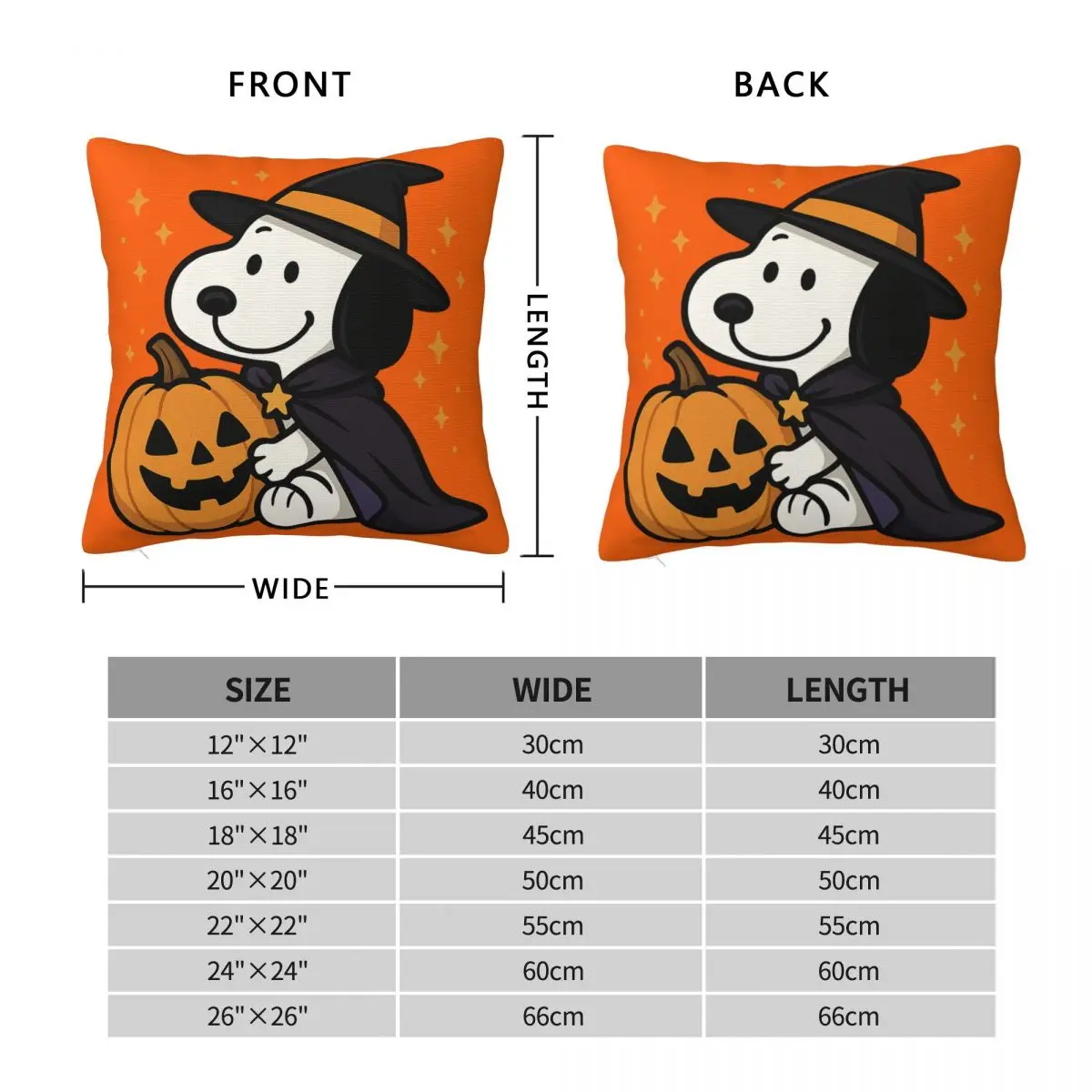 Cartoon Snoopy Halloween Pillowcase Printed Polyester Cushion Cover Decorations Throw Pillow Case Cover Home 40*40cm