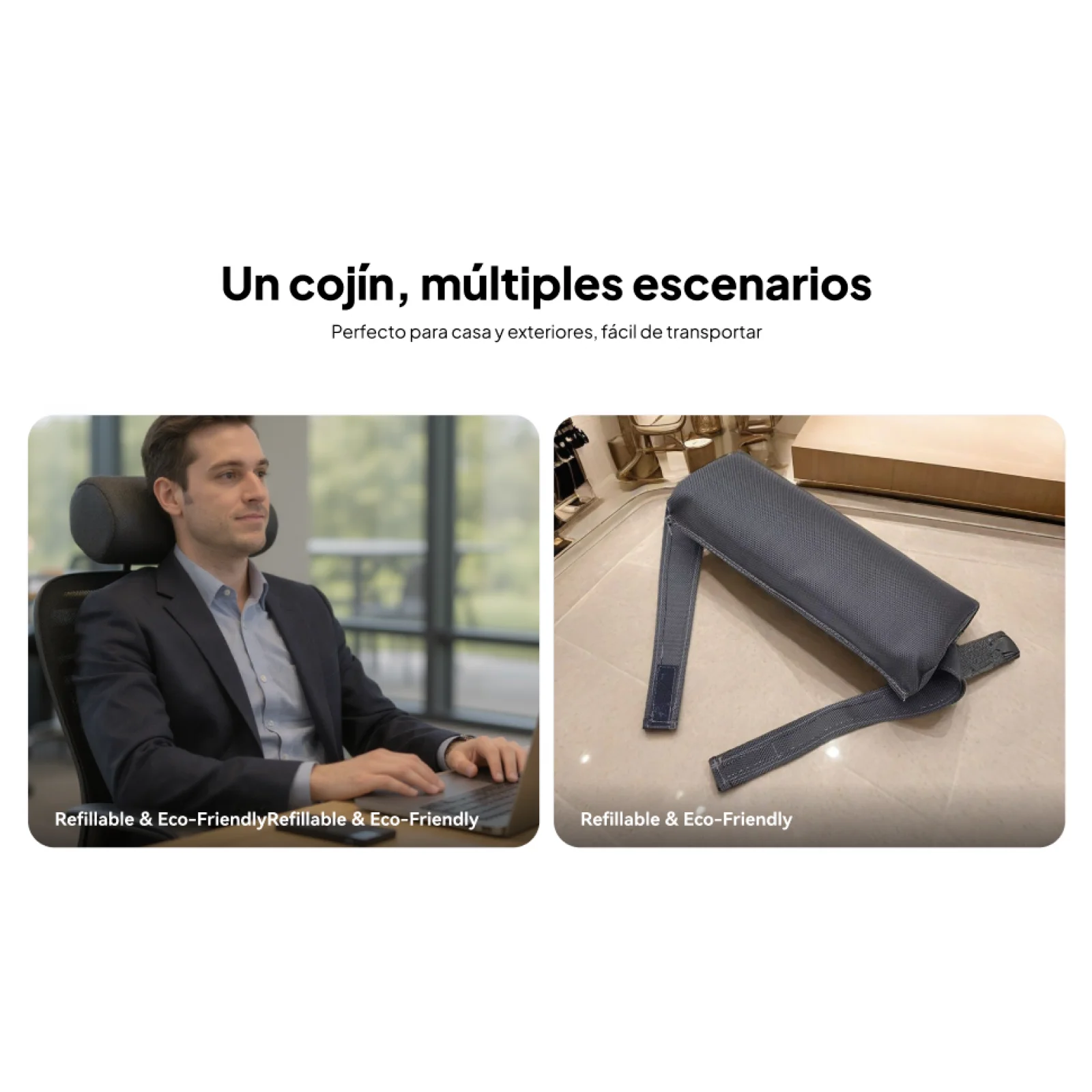 Soft Head Cushion Pillow Breathable with Strap Adjustable Pad for Folding recliner Outdoor Headrest
