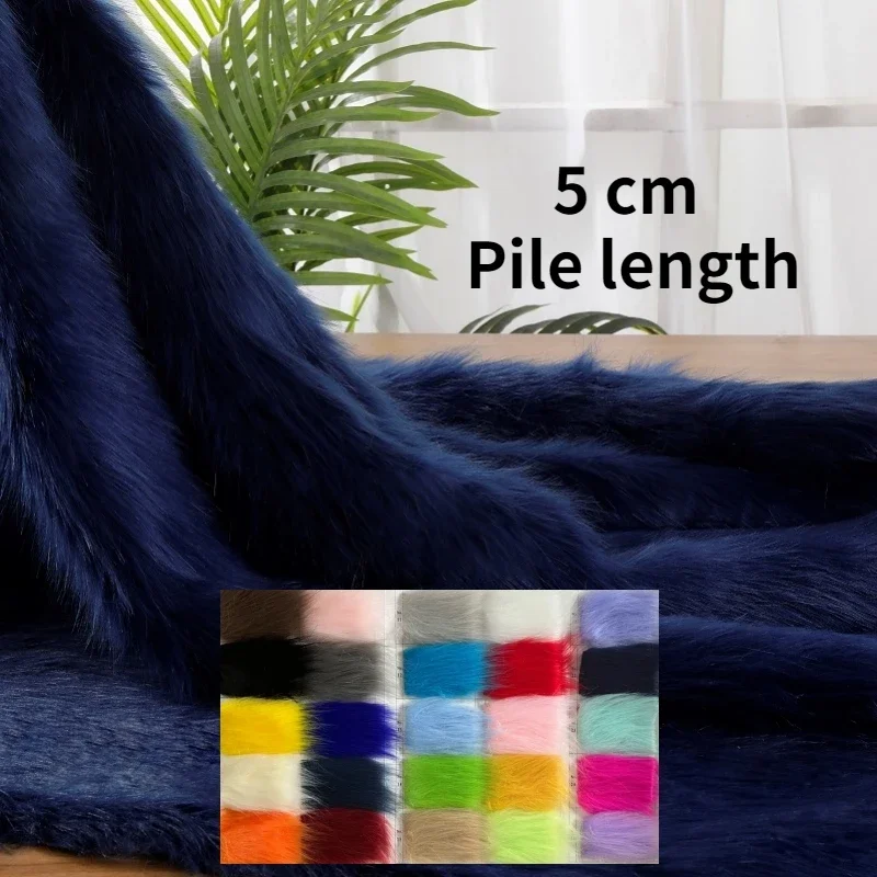 5cm Długi pluszowy materiał modowy Ręcznie robiony materiał Cosplay Faux Animal Hair Zabawki Gruba hurtownia tkanin Diy Szycie na metry Materiał