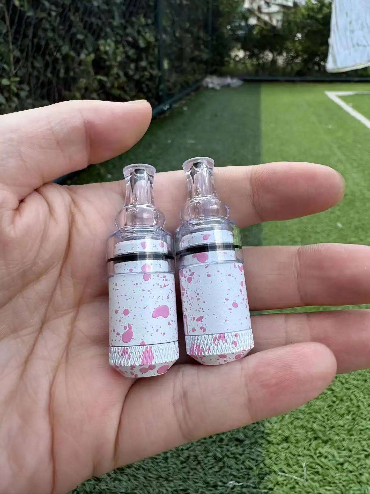 New printed mini aluminum mouthpiece tobacco pipe plastic mouthpiece mixed color version