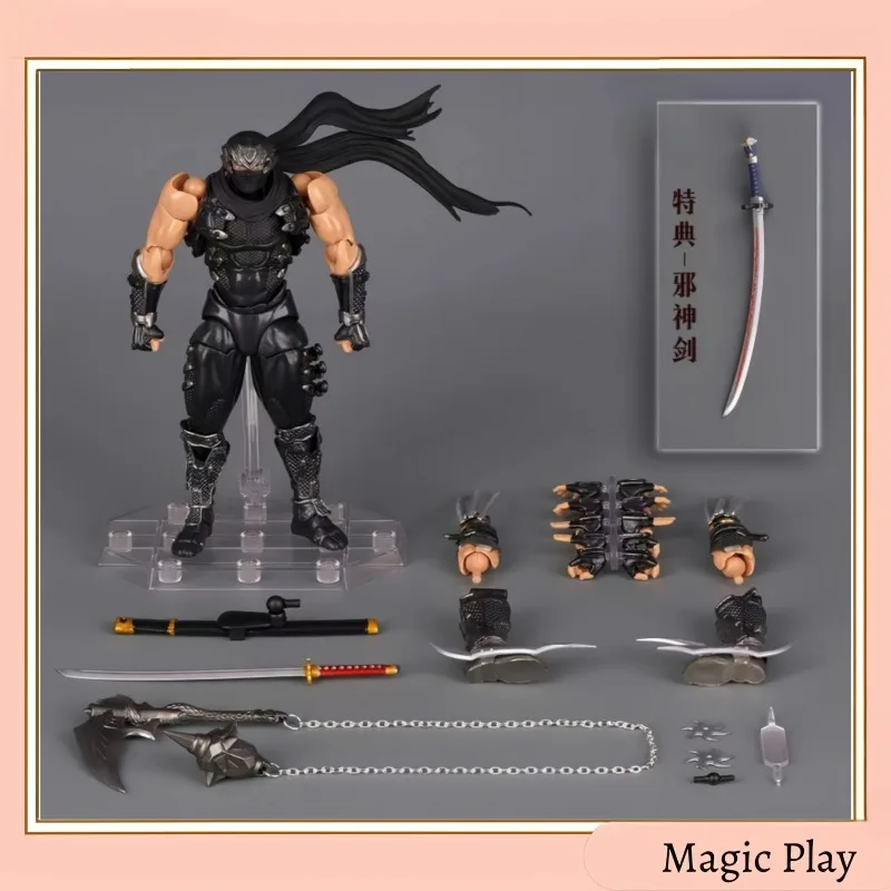 

Revoltech Ryu Hayabusa Action Figure Ninja Gaiden Articulated Doll With Katana And Chain Scythe Collectible Toy For Game Fans