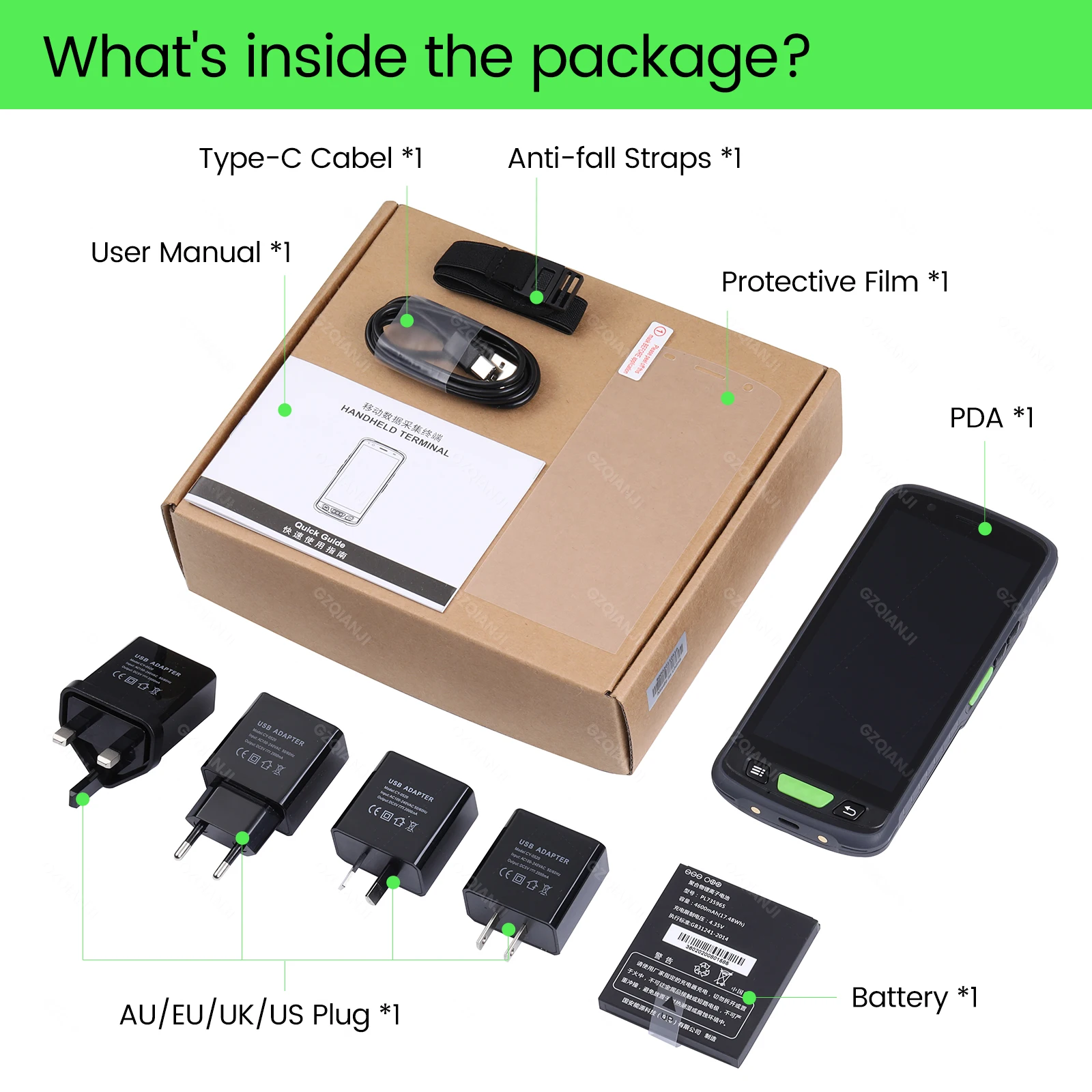 4G Rugged PDA Android 11 Handheld Terminal Portable Data Collector 1d Laser 2d Barcode Zebra 4710 Scanner WIFI 4GB+64GB Running