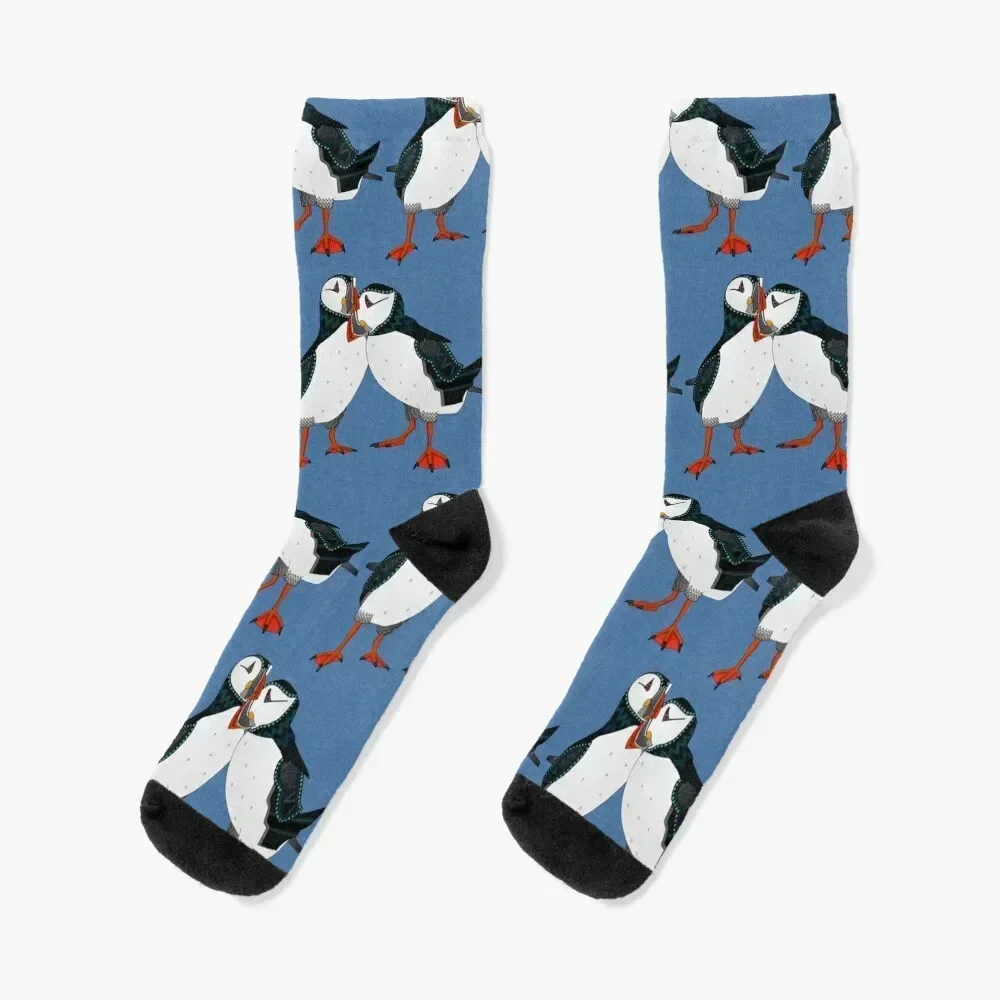 

puffin pair blue Socks loose happy Socks For Girls Men's