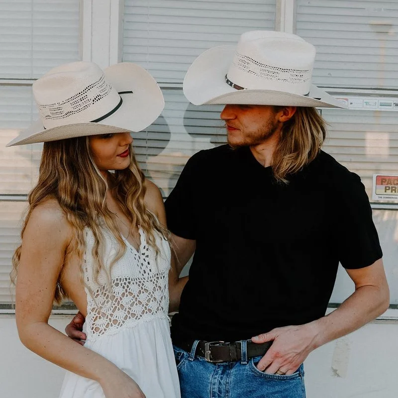 Gorras Western Cowboy Hat Handmade Straw Weaving Beach Sun Hat Gentleman Cowgirl Jazz Hat Men's Hat Cap Sombrero Hombre