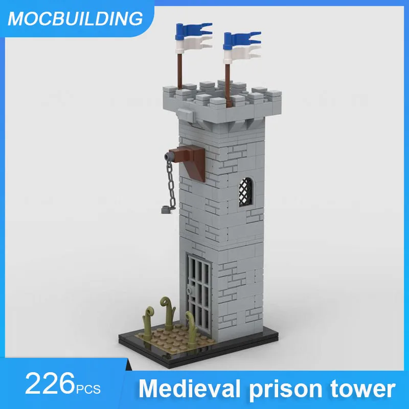 

MOC Building Blocks Medieval Prison Tower Model Castle Series DIY Assemble Bricks Educational Creative Xmas Toys Gifts 226PCS