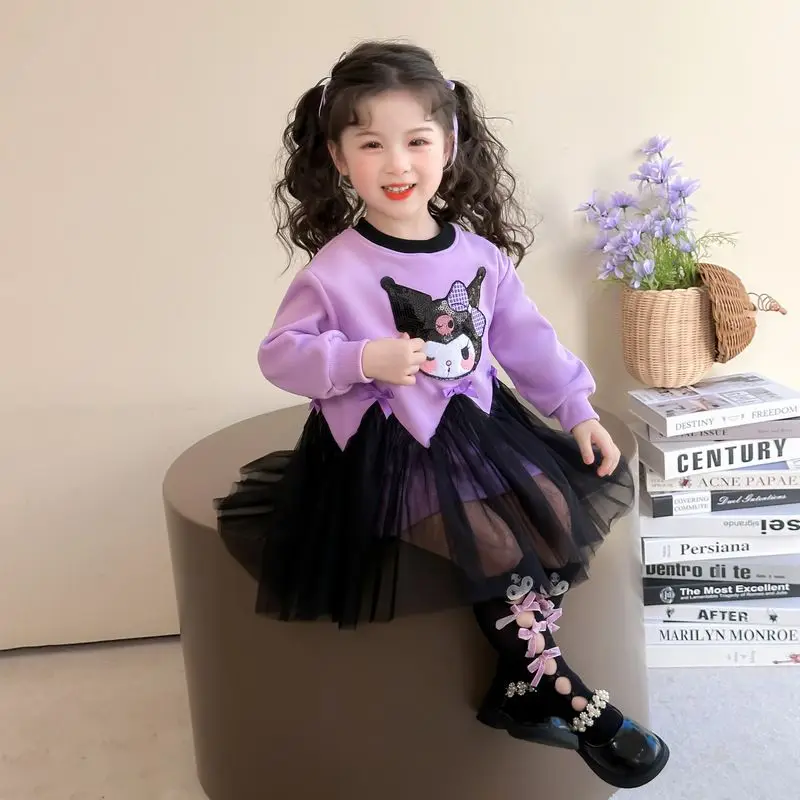 

Girly Heart Kawaii MINISO Long Sleeve Hoodie Clothing Spring Autumn Cute Mesh Dress Shirt Clothes Fashion Gifts for Girls