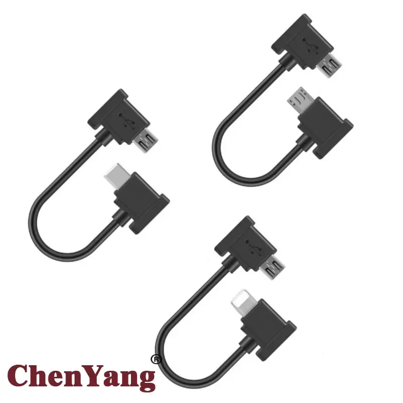 Chenyang 3pcs/set Remote Controller Data Cable Type-C & Micro & 8Pin to Micro USB for Mavic Pro Platinum Mavic Park