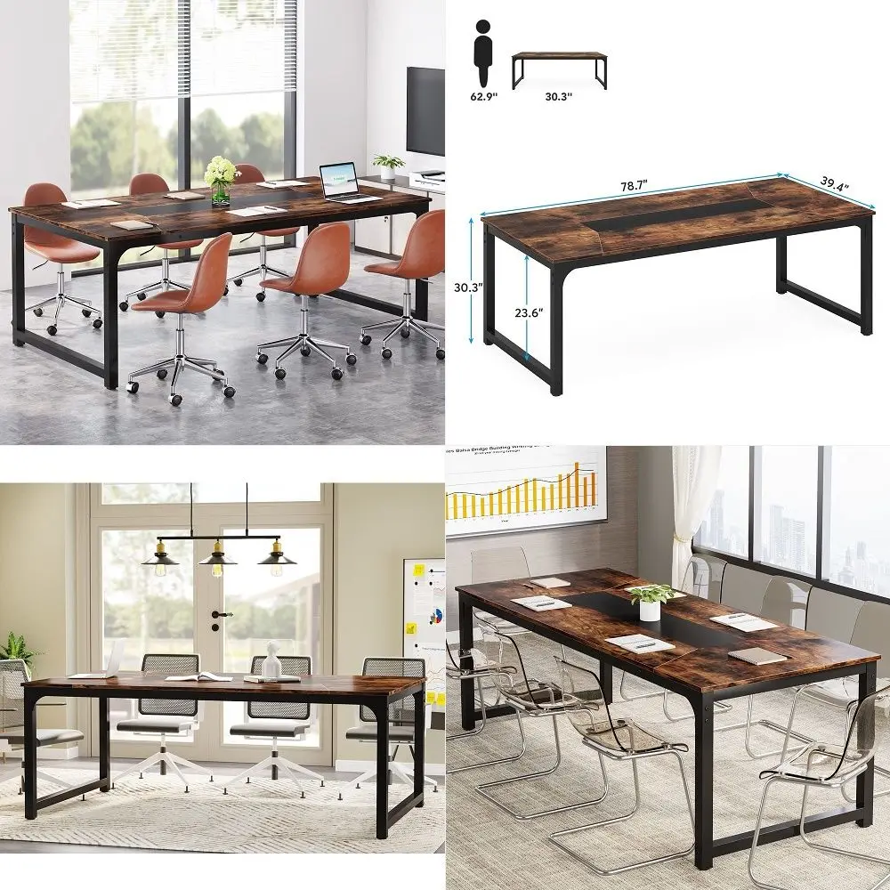 

Room Table,Trapezoidal Rolling Splicing Multifunctional Computer Desk for Conference Rooms,Flip Top Training Seminar Table with