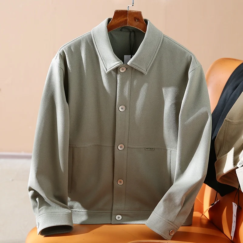 

Ele Versatile Men's Workwear Jaet Spring New Sle Anti-Wrinkle Crisp Twill Fabric Long Sve Faion Urban Outfit