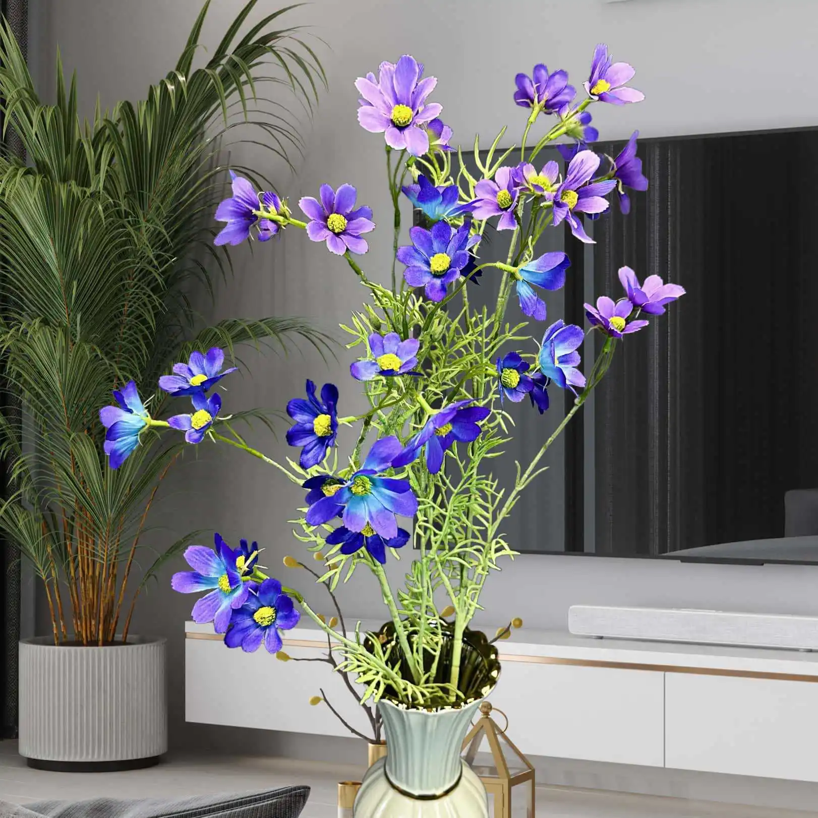 

Simulation Flower 21 Heads Flocking Cosmos Home Furnishing Living Room Decoration Wedding Scene Arrangement Ornament