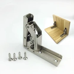 90Degree Hole-free Folding Hinge Table Legs Brackets 180 Degree Flat Spring  Folding Hinge Furniture Hardware Connector