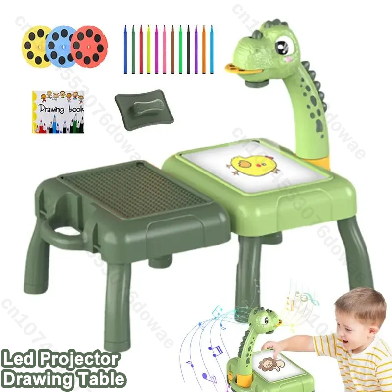 Детский светодиодный проектор для раннего образования, стол для рисования, игрушки, детская доска для рисования, мини-доска для каракулей, рождественские подарки