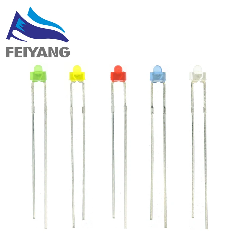 30PCS 1.8mm LED Diode Light Diffused Assorted Kit Green Blue White Yellow Red COMPONENT DIY New Original