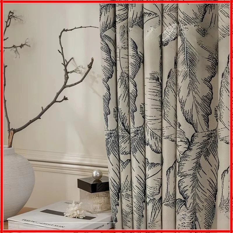 

Retro Print Study Children's Room Blackout Curtains for Living Room Bedroom Dining Custom Size White Tulle European Grace Decor