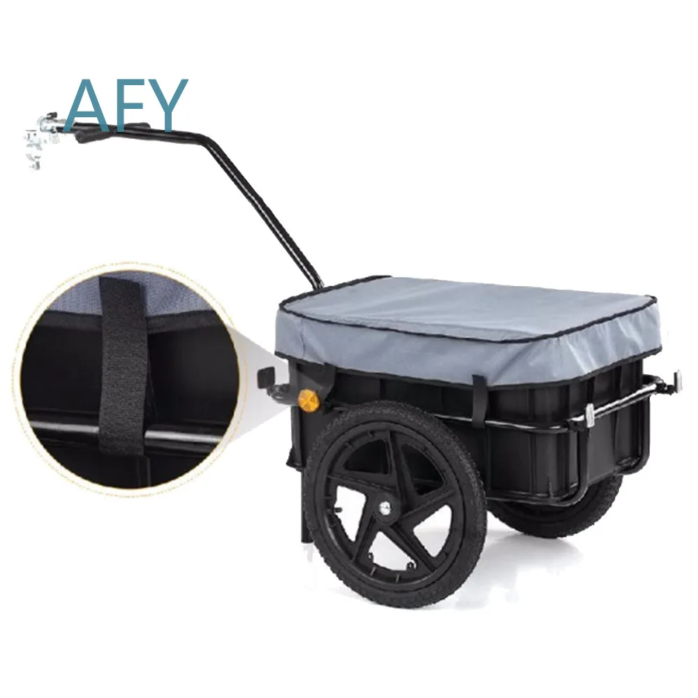 Bicycle Trailer for Mountain Bike Camping Cycling Travel Cargo Carrier Heavy Duty Steel Bike Tow Trailer for Adult Bike