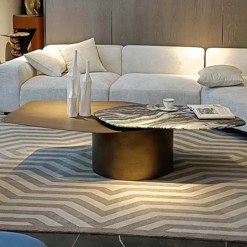 Marble Luxury Coffee Tables Stainless Steel Minimalist Floor Nordic Side Table ModernTavolino Da Salotto Home Furniture