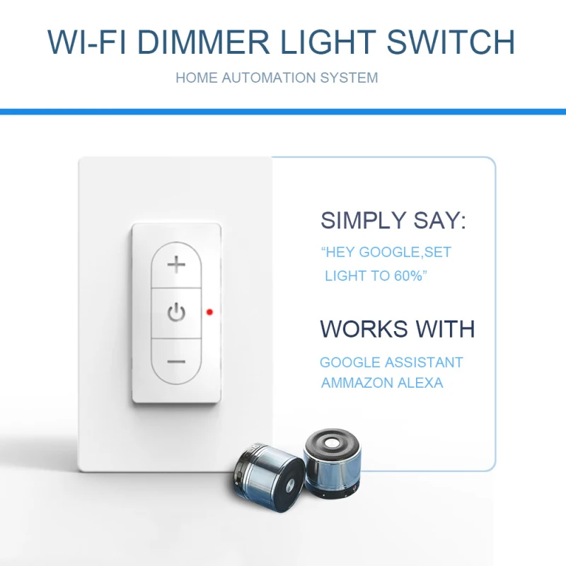 Aubess wifi inteligente dimmer switch 10a 100-240v eua 120 modelo stepless dimmer interruptor trabalhar com tuya vida inteligente app alexa google casa