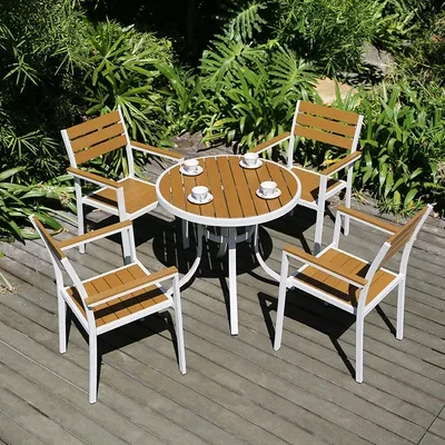 

«Оптовая продажа садовой мебели», пластиковый деревянный стул и стол, популярная садовая мебель, стул для балкона, уличные стулья