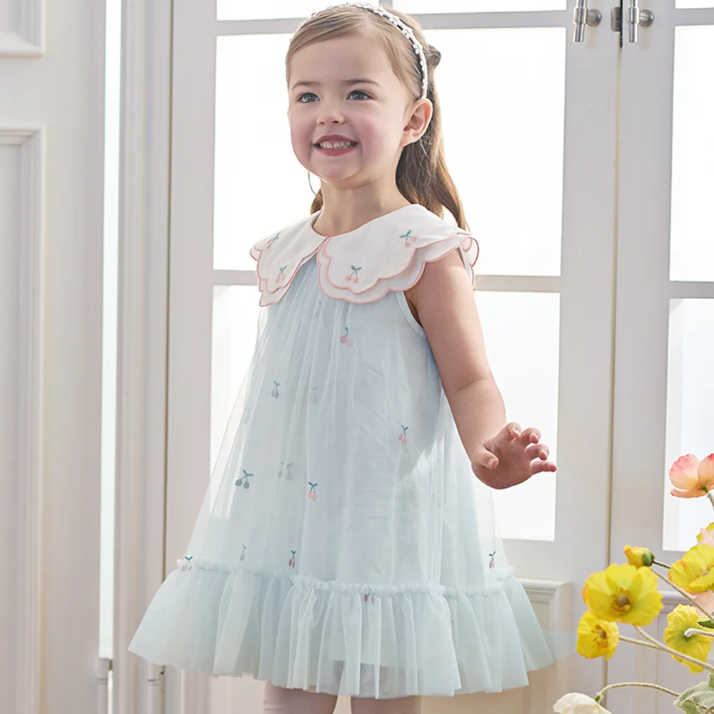 Dave Bella Girls Mesh Dresses Children Princess Clothes Baby Summer Dress Elegant Charm Party Cool Fashion Sleeveless DB2261640