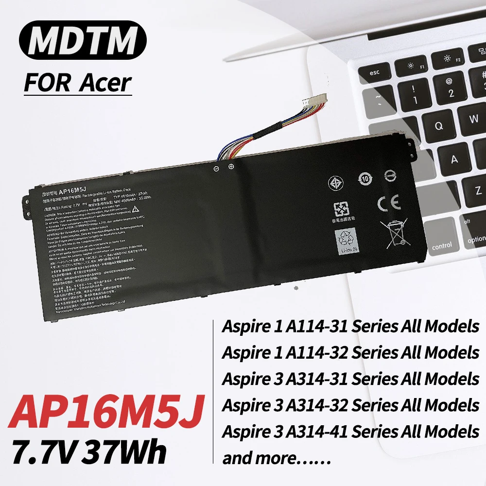 

Аккумулятор для ноутбука AP16M5J для Acer Aspire 1 A114-31 Aspire 3 A114-32 A314-31 A314-32 A315-21 A315-22