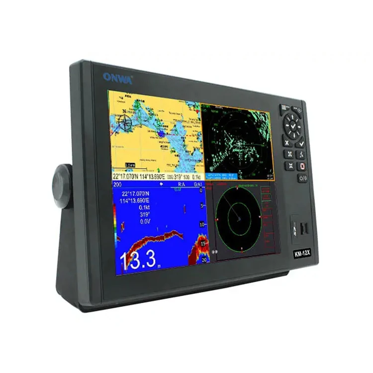 12 Inch Marine Navigator Radar Detector KM-12X Gps Chart Plotter Combo With Fish Finder