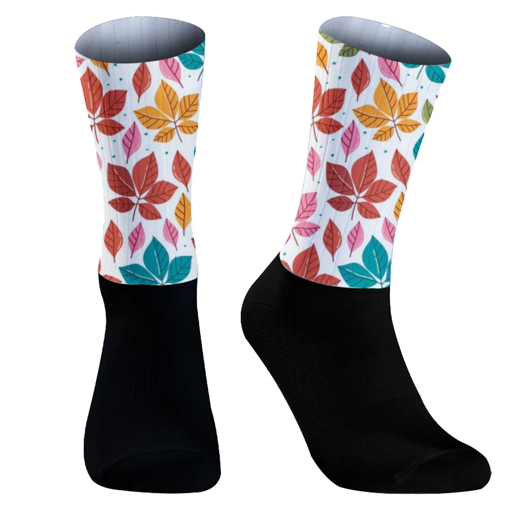 New Maple Leaves Stitch Women and man Cycling socks cotton comfortable Anime socks crew socks Casual happy funny socks