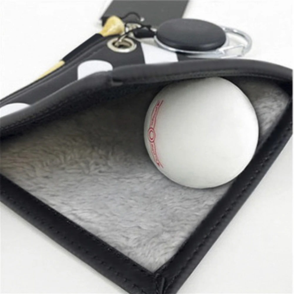 Mini Square Golf Ball Cleaning Bag, Double-Sided Wiping Towel with Hanging Buckle, Club Head Wipe Cloth, 4 Pcs, THANKSLEE