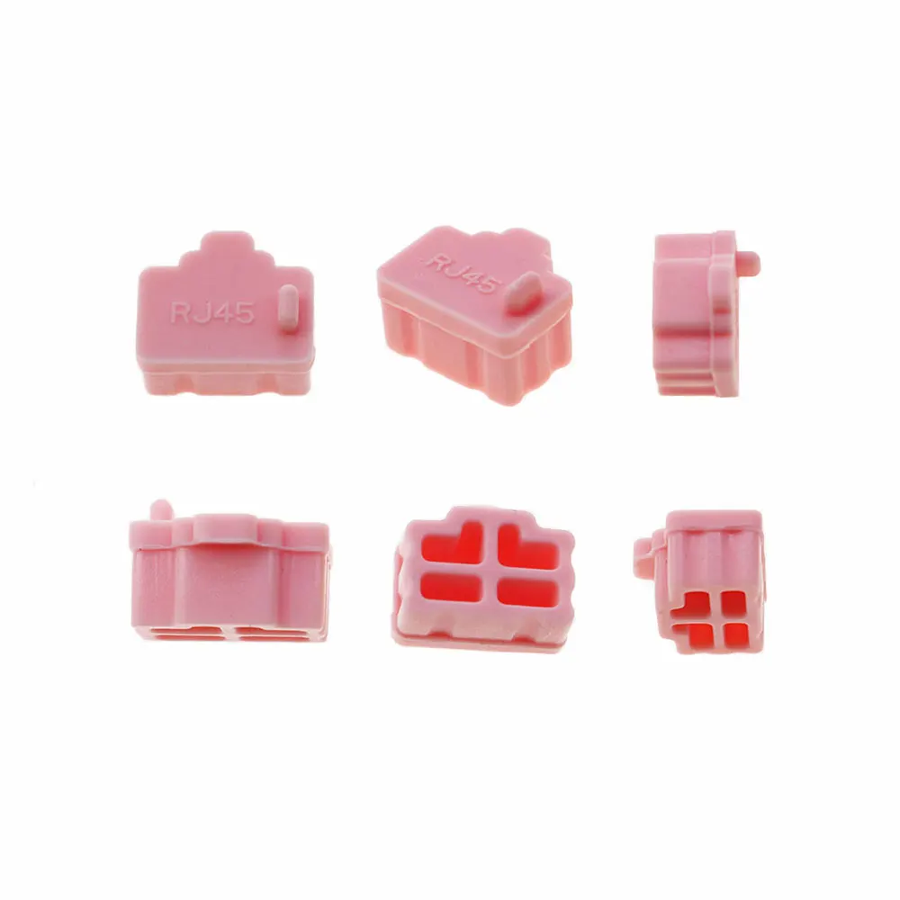 JCD 10pcs RJ45 Interface Silicone Dust Plug Laptop LAN Cable Dustproof Plugs Desktop Router Switch Network Card RJ45 Port Cover