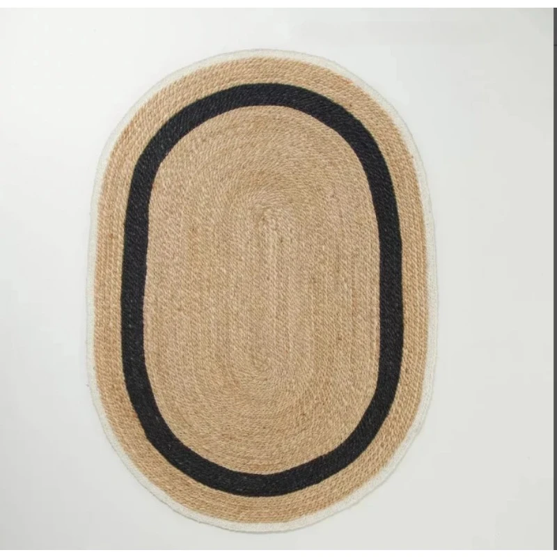 

Oval Rug 100% Natural Braided Jute Handmade Carpet Reversible Outdoor Area Rugs