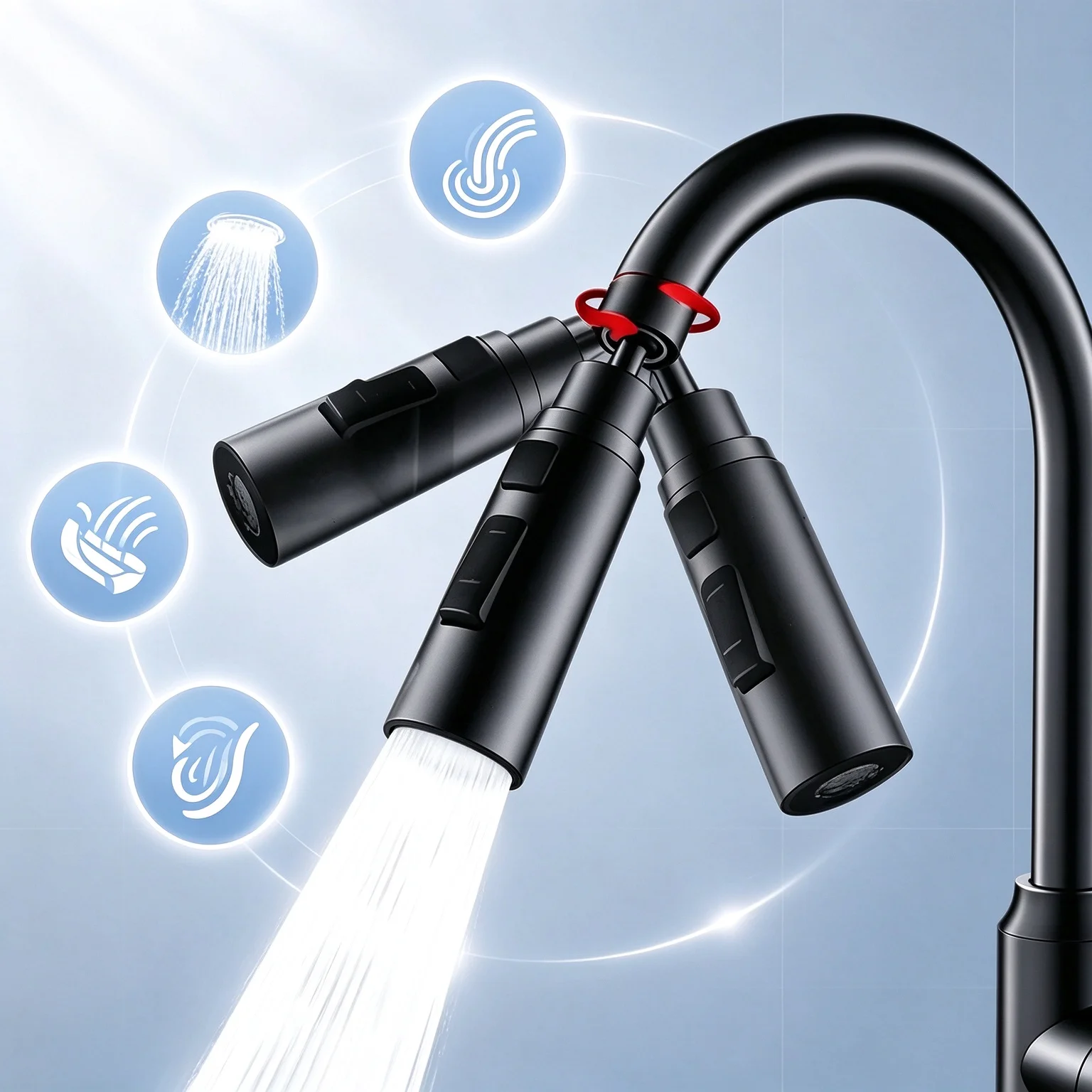 3 Modes Faucet Extension Nozzle Home Kitchen Sink Tap Adapter Adjustable Water Outlet For Most Standard Faucet Sizes