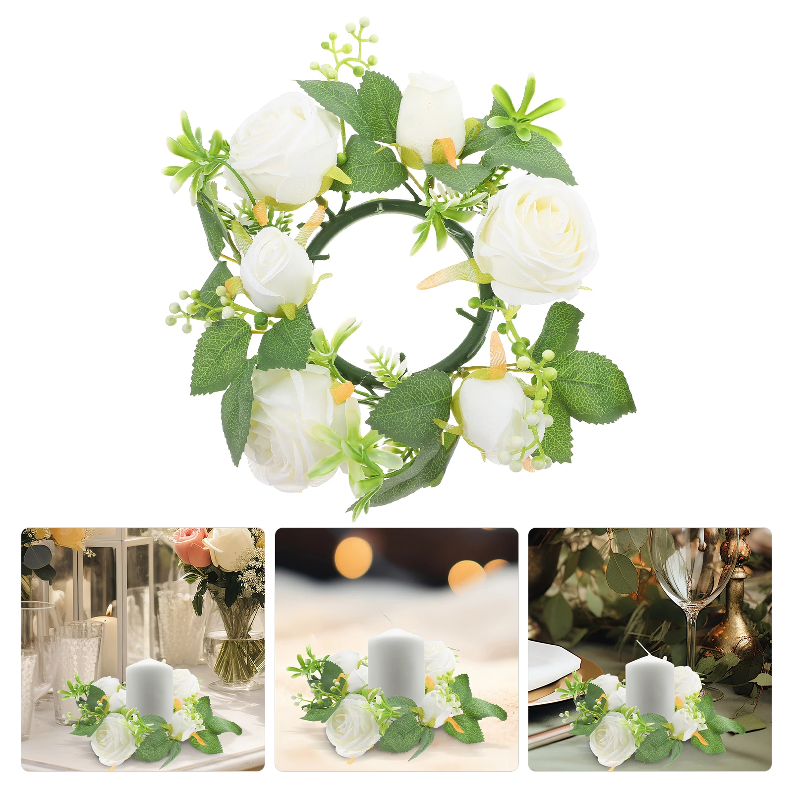 

Candlestick Garland Home Decor Flower Centerpiece Table Decorations Artificial Wreath Adornment
