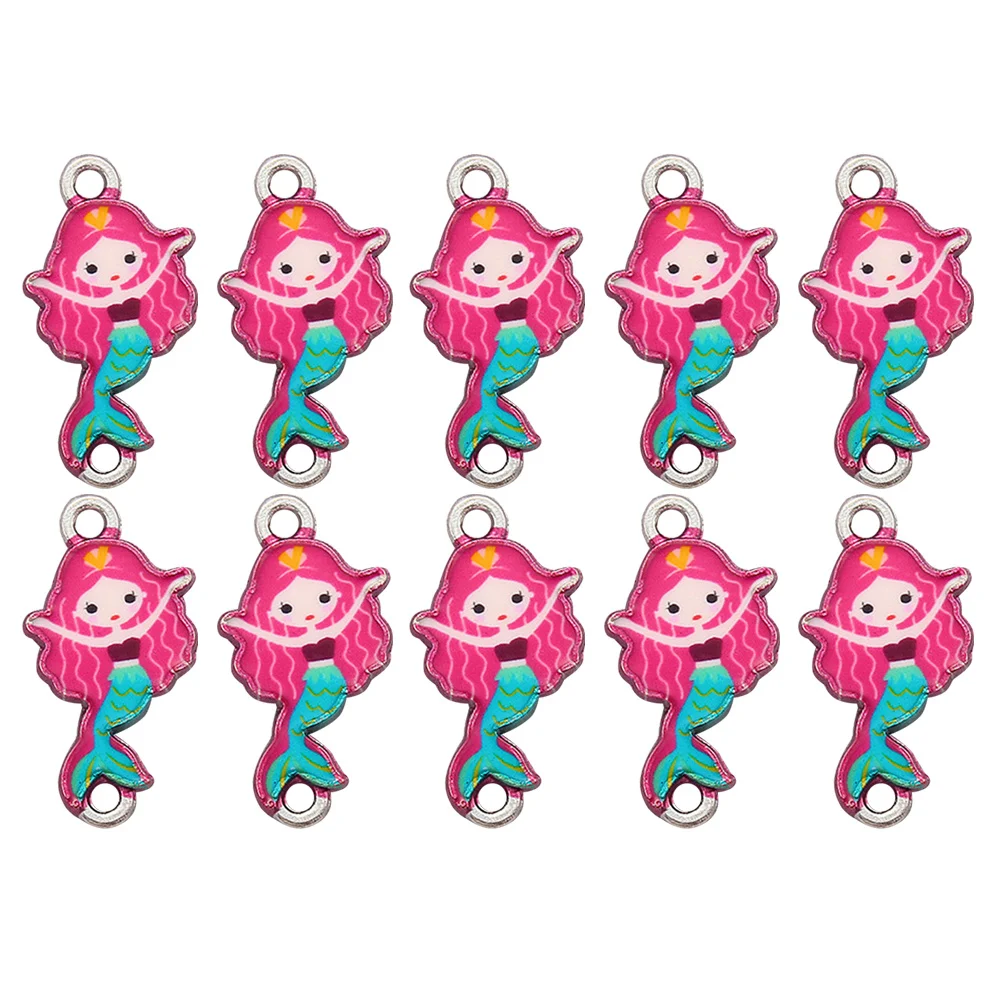 10 قطعة المعلقات سبائك حورية البحر فريدة من نوعها DIY سحر الموضة لقلادة سوار أقراط مجوهرات سبيكة قلادة سحر #5