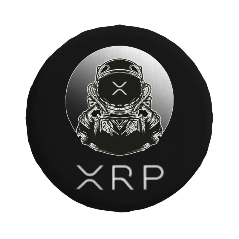 Custom Ripple XRP To The Moon Spare Wheel Tire Cover for Toyota Land Prado Bitcoin Jeep RV SUV Camper Vehicle Accessories