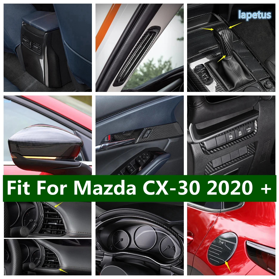

ABS Carbon Gear Shift Knob Rearview Mirror Door Handle Bowl Decor Frame Cover Trim For Mazda CX-30 2020 - 2025 Car Accessories