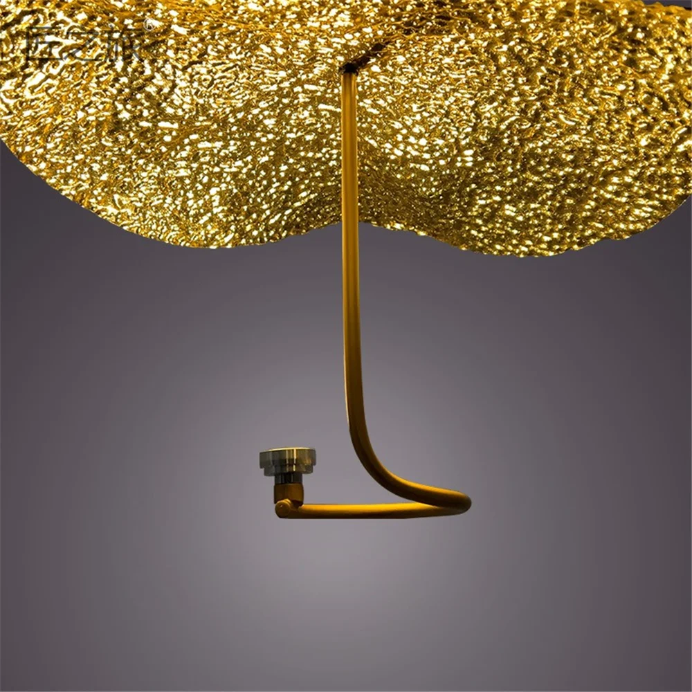 Nordic Gold Folie Form Eisen Kunst Led Anhänger Lichter Küche Loft Duplex Treppe Hotel Luxus Home Deco Hängen Lampe Leuchten