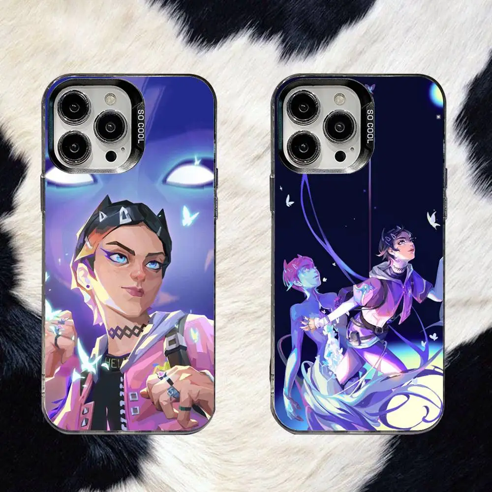 

Clove Valorant Game FPS Phone Case For iPhone 16,15,14,13,12,11,8,7,Pro,Max,Plus,Mini,XS,SE Anti Fall Black Matte Hard