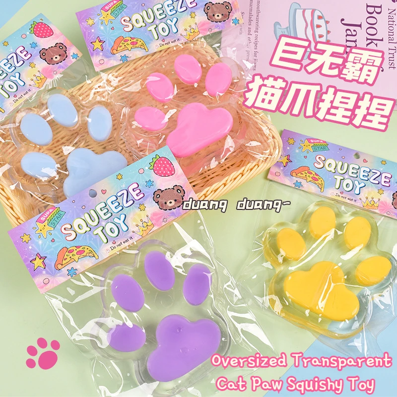 Süßes riesiges Katzenpfoten-Stressabbau-Geschenk, langsam sitzendes Quetschspielzeug mit Gelee-Gefühl, Dekompressions-Zappelspielzeug für Teenager und Erwachsene im Büro